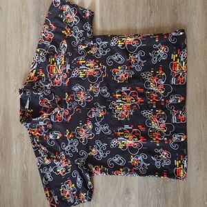 Vintage Sideout Geometric Floral Button Down Shirt 100% Polyester Size XL